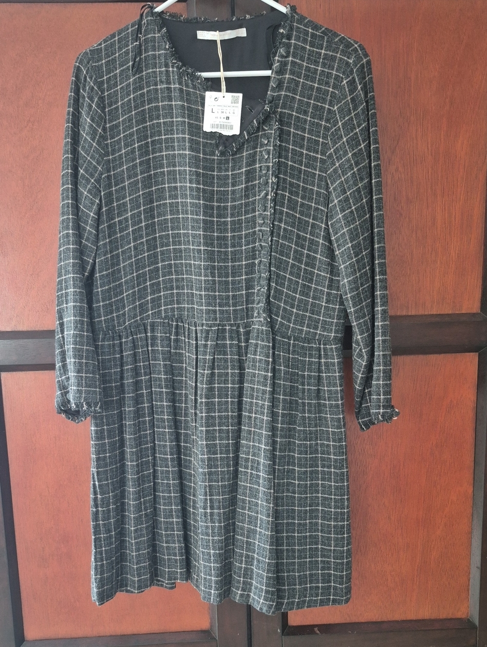 Zara Plaid Mini Dress Sz L NWT